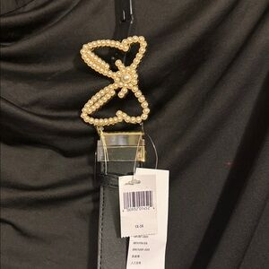 Pearl Minnie Mouse Bow Buckle Black 1X-3X DISNEYPARKS